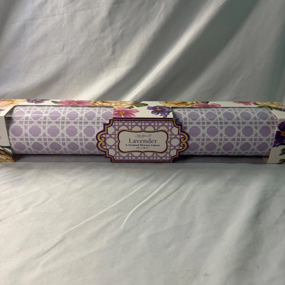 Lady Jayne Ltd Lavender Scented Drawer Liners 6 Sheets Purple Lattice 23x16.5